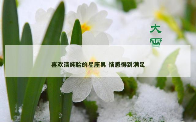 喜欢清纯脸的星座男 情感得到满足