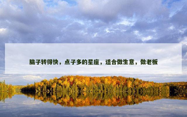 脑子转得快，点子多的星座，适合做生意，做老板