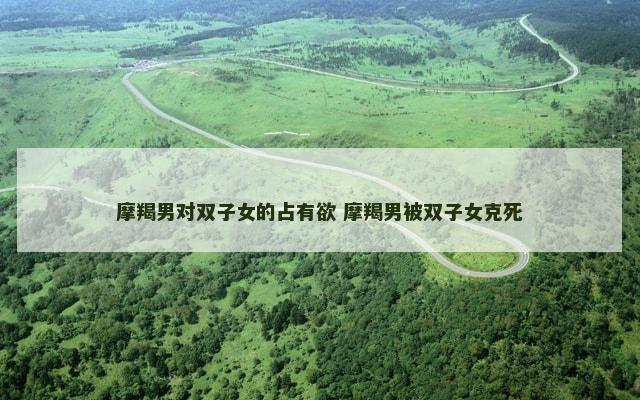 摩羯男对双子女的占有欲 摩羯男被双子女克死