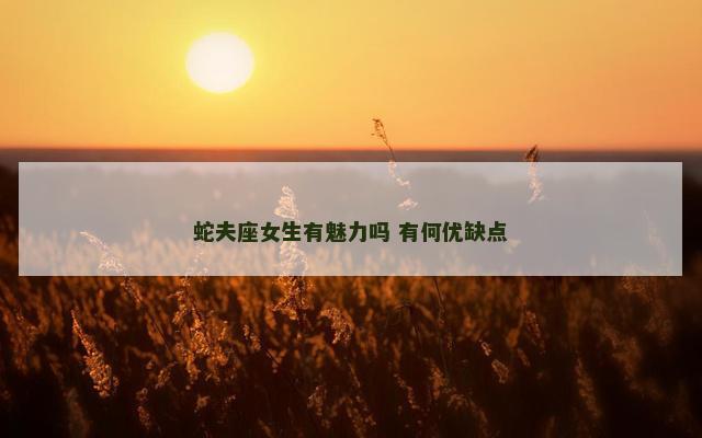 蛇夫座女生有魅力吗 有何优缺点