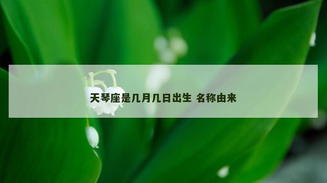天琴座是几月几日出生 名称由来