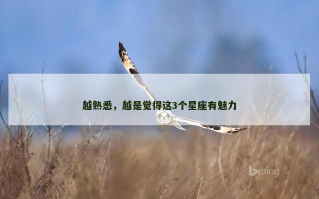 越熟悉，越是觉得这3个星座有魅力