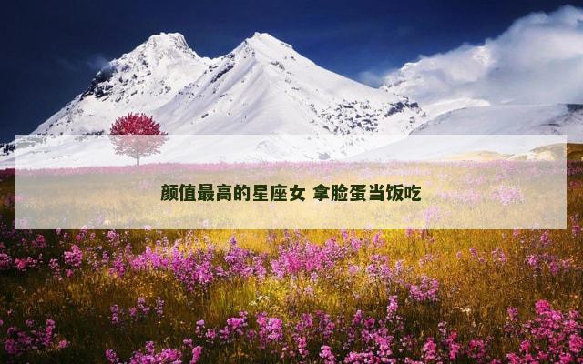 颜值最高的星座女 拿脸蛋当饭吃