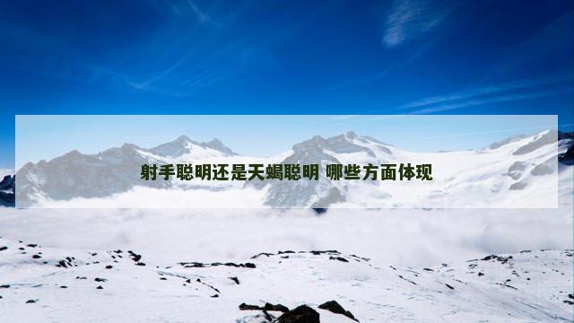 射手聪明还是天蝎聪明 哪些方面体现