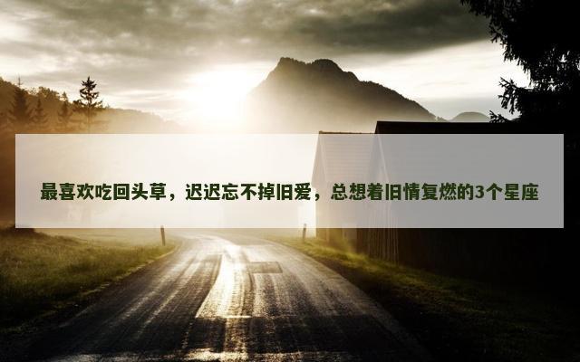 最喜欢吃回头草，迟迟忘不掉旧爱，总想着旧情复燃的3个星座