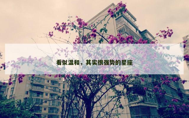 看似温和，其实很强势的星座