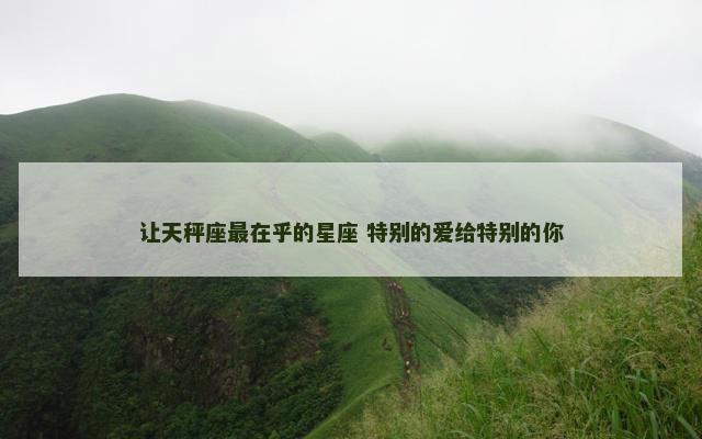 让天秤座最在乎的星座 特别的爱给特别的你