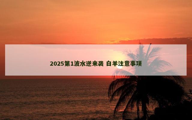 2025第1波水逆来袭 白羊注意事项