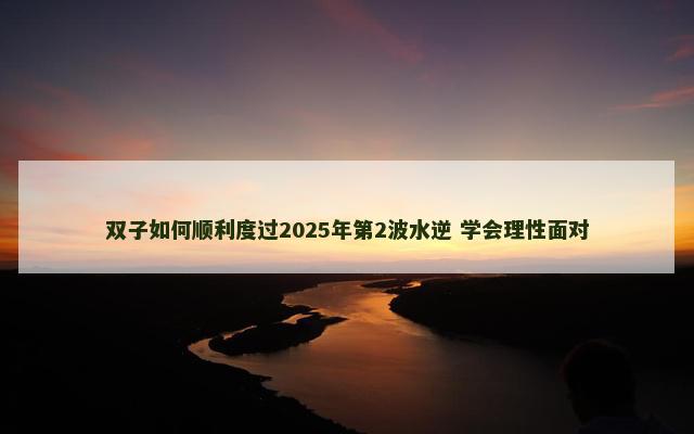 双子如何顺利度过2025年第2波水逆 学会理性面对