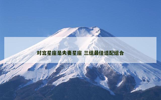对宫星座是夫妻星座 三组最佳适配组合