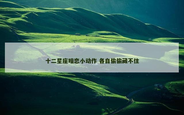 十二星座暗恋小动作 各自偷偷藏不住