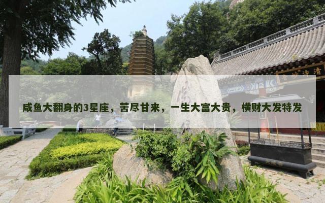 咸鱼大翻身的3星座，苦尽甘来，一生大富大贵，横财大发特发