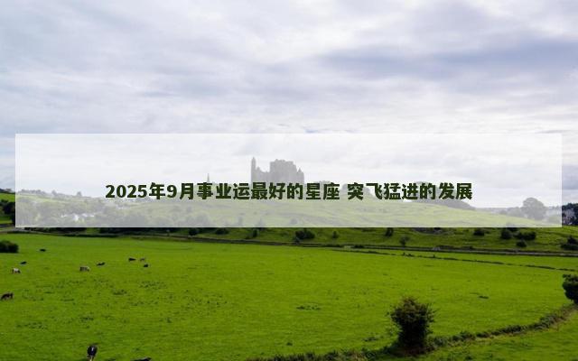 2025年9月事业运最好的星座 突飞猛进的发展