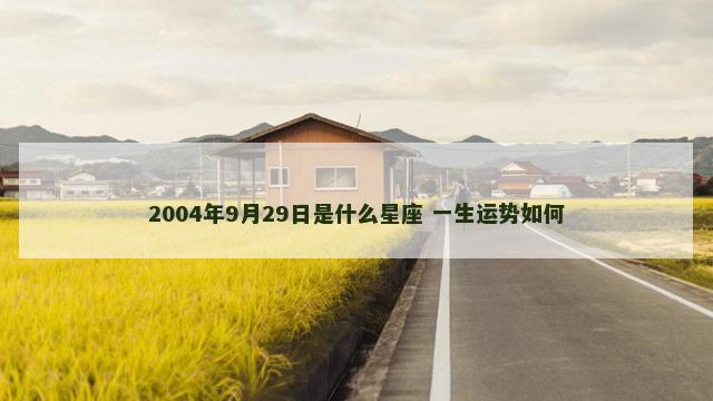 2004年9月29日是什么星座 一生运势如何