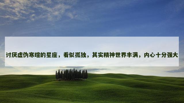 讨厌虚伪寒暄的星座，看似孤独，其实精神世界丰满，内心十分强大