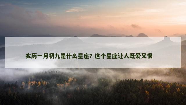 农历一月初九是什么星座? 这个星座让人既爱又恨 　　