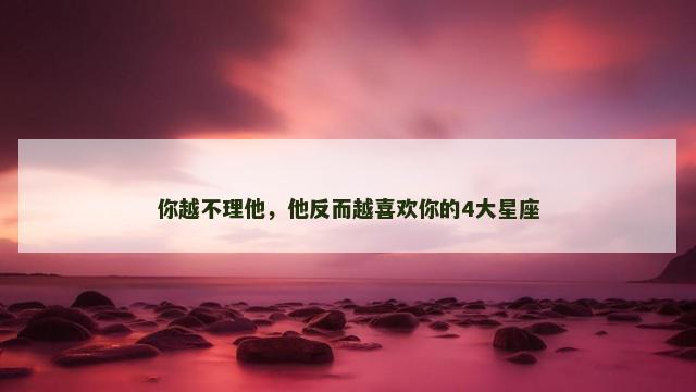 你越不理他，他反而越喜欢你的4大星座