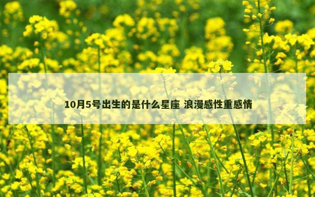 10月5号出生的是什么星座 浪漫感性重感情