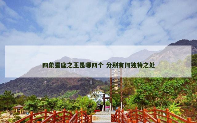 四象星座之王是哪四个 分别有何独特之处