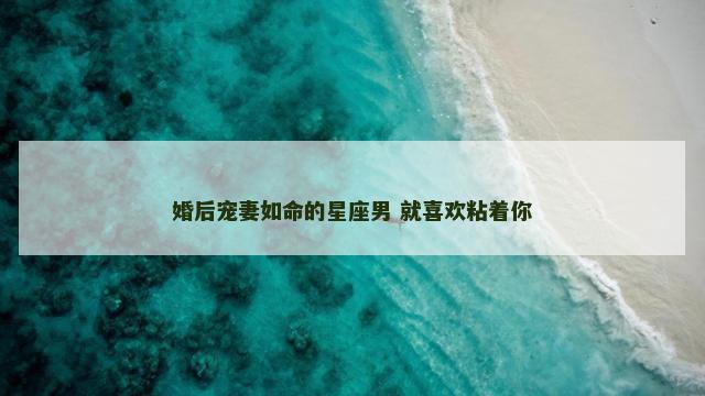 婚后宠妻如命的星座男 就喜欢粘着你