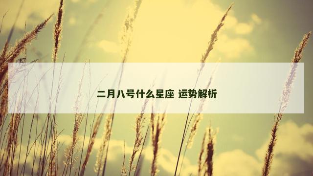 二月八号什么星座 运势解析