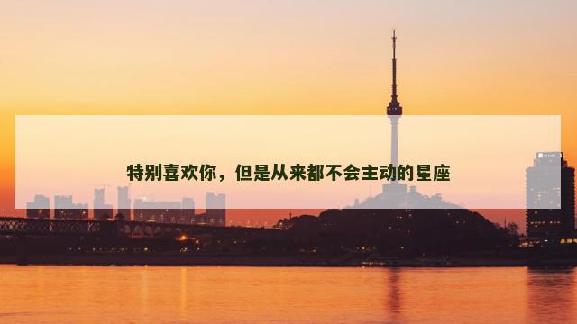 特别喜欢你，但是从来都不会主动的星座