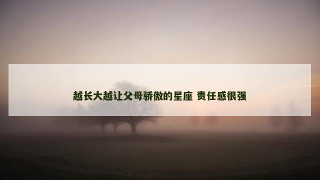 越长大越让父母骄傲的星座 责任感很强