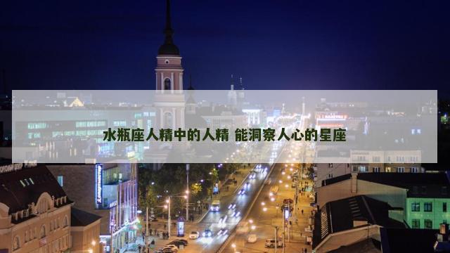 水瓶座人精中的人精 能洞察人心的星座