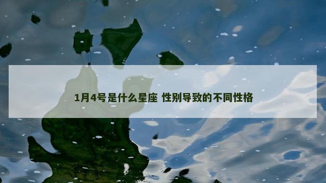 1月4号是什么星座 性别导致的不同性格