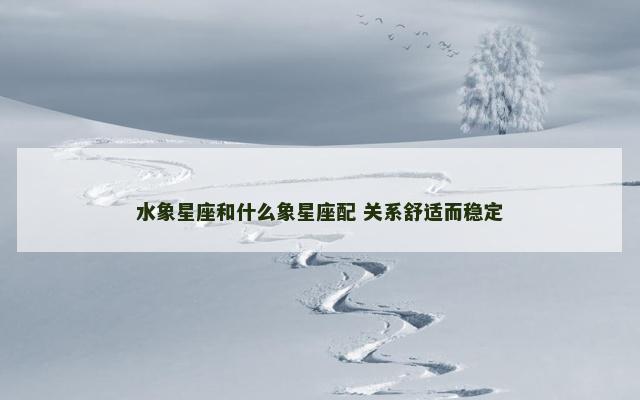 水象星座和什么象星座配 关系舒适而稳定