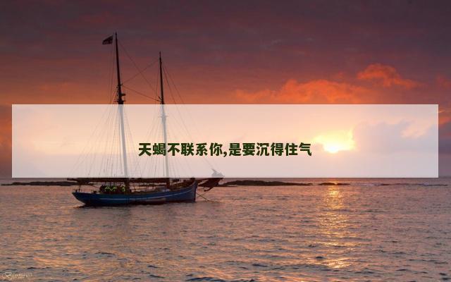 天蝎不联系你,是要沉得住气