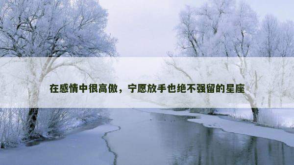 在感情中很高傲，宁愿放手也绝不强留的星座