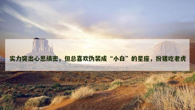 实力突出心思缜密，但总喜欢伪装成“小白”的星座，扮猪吃老虎