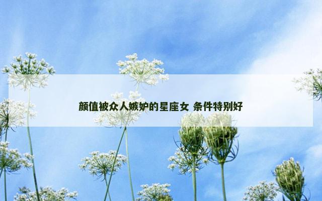 颜值被众人嫉妒的星座女 条件特别好