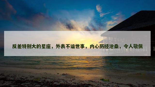 反差特别大的星座，外表不谙世事，内心历经沧桑，令人敬佩