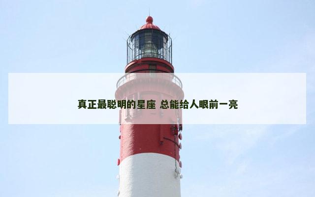 真正最聪明的星座 总能给人眼前一亮