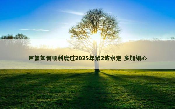 巨蟹如何顺利度过2025年第2波水逆 多加细心