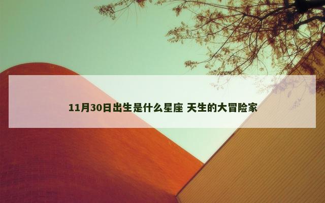 11月30日出生是什么星座 天生的大冒险家