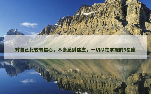 对自己比较有信心，不会感到焦虑，一切尽在掌握的3星座
