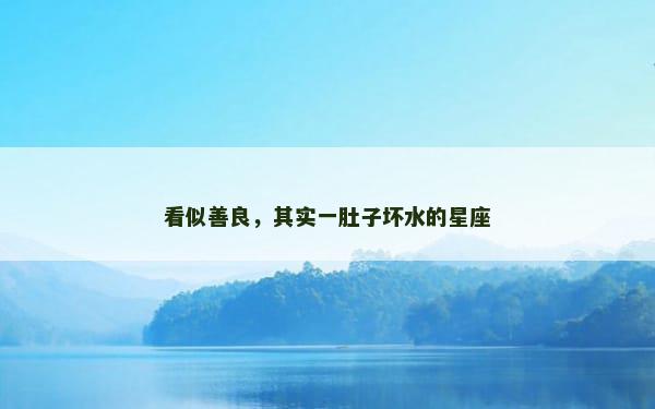 看似善良，其实一肚子坏水的星座