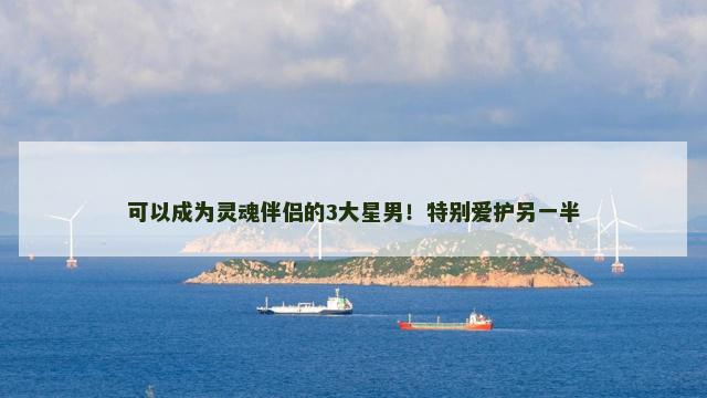 可以成为灵魂伴侣的3大星男！特别爱护另一半