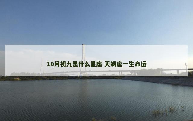 10月初九是什么星座 天蝎座一生命运