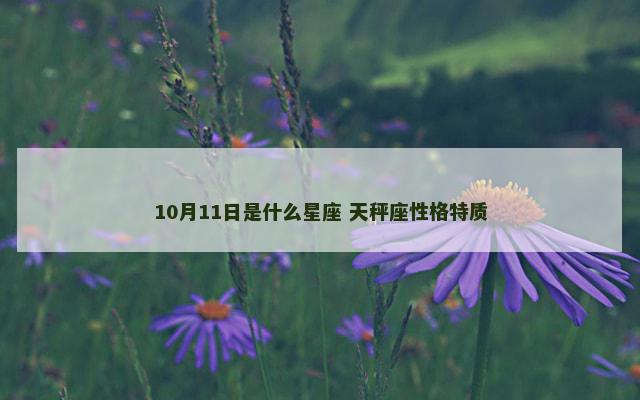 10月11日是什么星座 天秤座性格特质