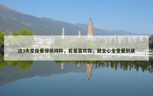 这3大星座爱得很纯粹，若是喜欢你，就全心全意爱到底