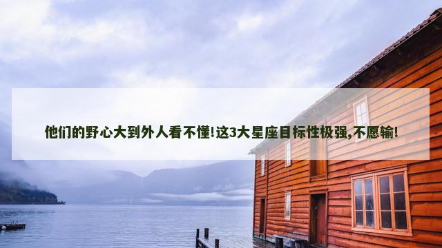 他们的野心大到外人看不懂!这3大星座目标性极强,不愿输!