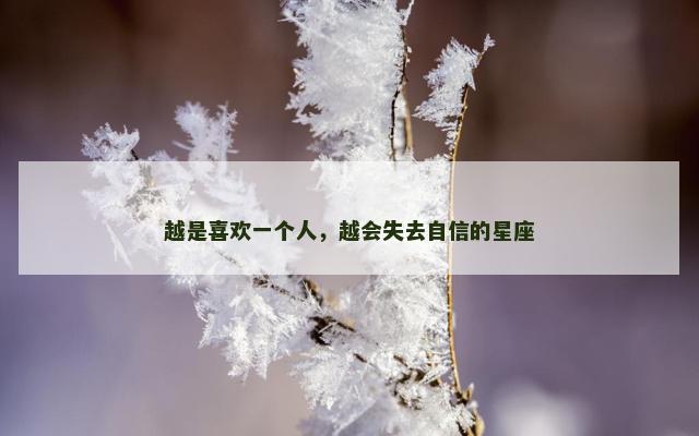 越是喜欢一个人，越会失去自信的星座