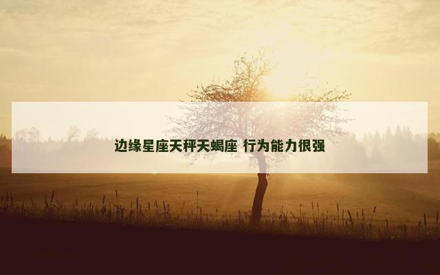 边缘星座天秤天蝎座 行为能力很强