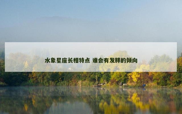 水象星座长相特点 谁会有发胖的倾向