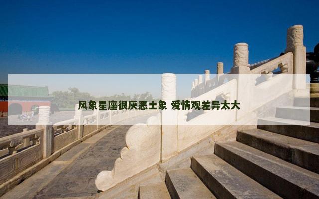 风象星座很厌恶土象 爱情观差异太大