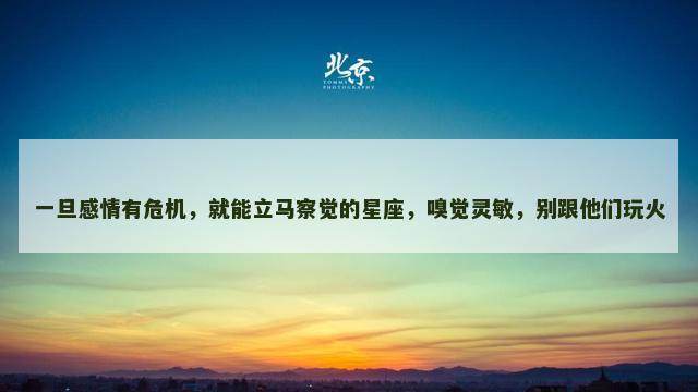 一旦感情有危机，就能立马察觉的星座，嗅觉灵敏，别跟他们玩火